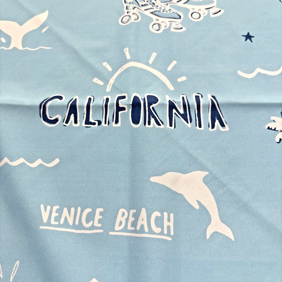 BCBG Generation Sky Blue Mint Green California Silky Feel Preppy Square Scarf - Picture 2 of 11